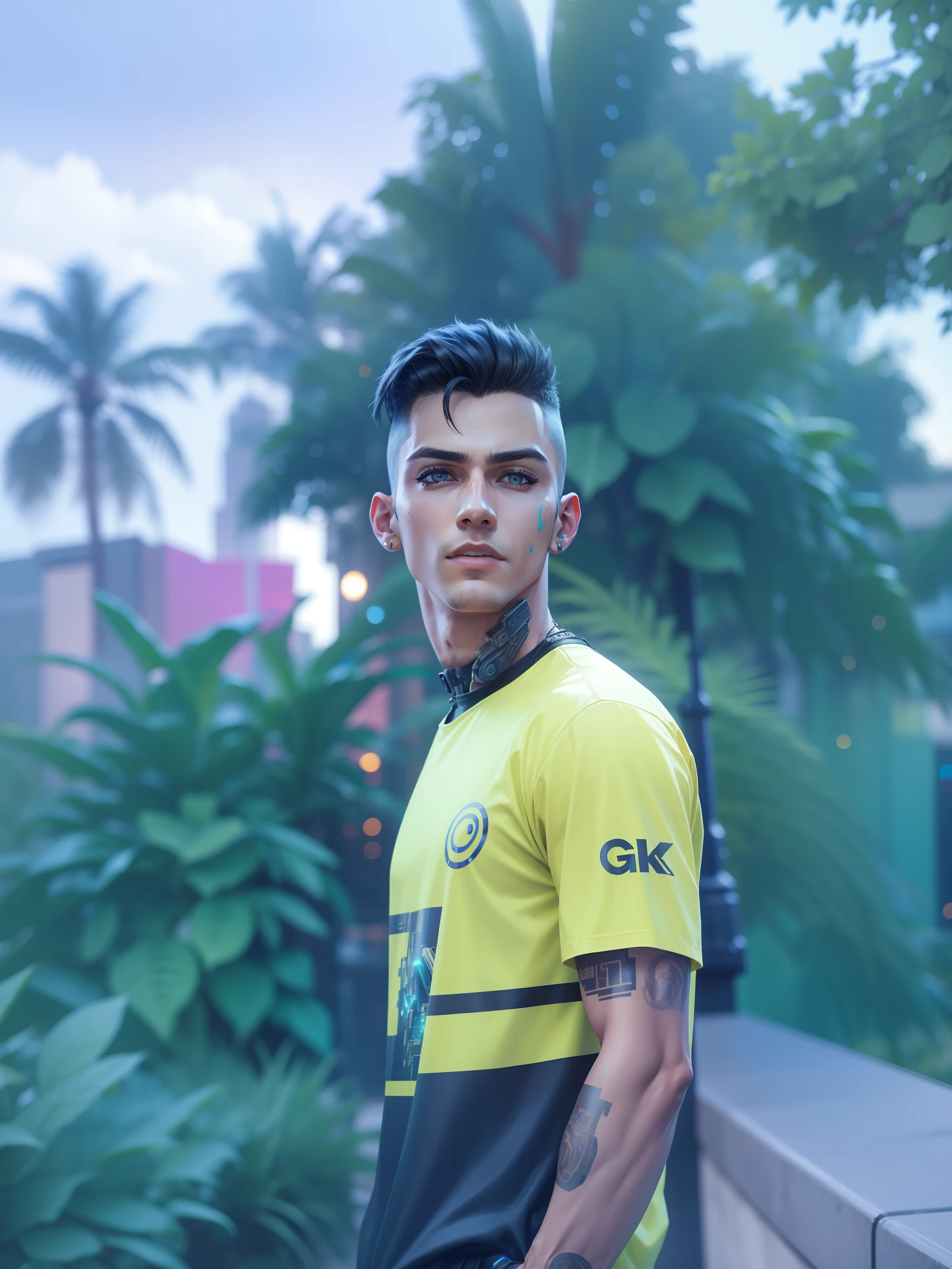 Change background cyberpunk handsome boy realistic cool boy. 8k ultra realistic