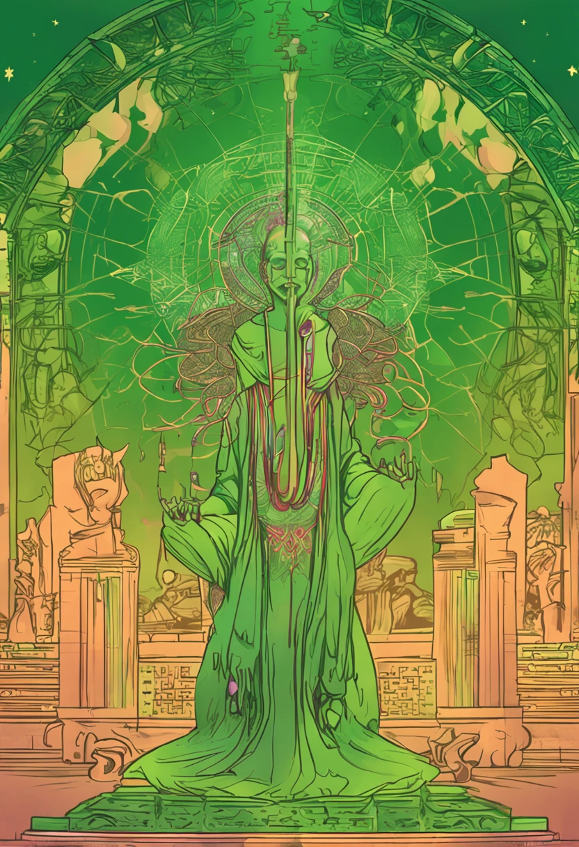 deconstructed female body, theatrical pose, surreal mixed media, <lora:DeconDada:1.5> Chili red,Bud green,Dark orange,Maximum green yellow,Sizzling Sunrise (Use Dream Diffusion Secret Prompt)
