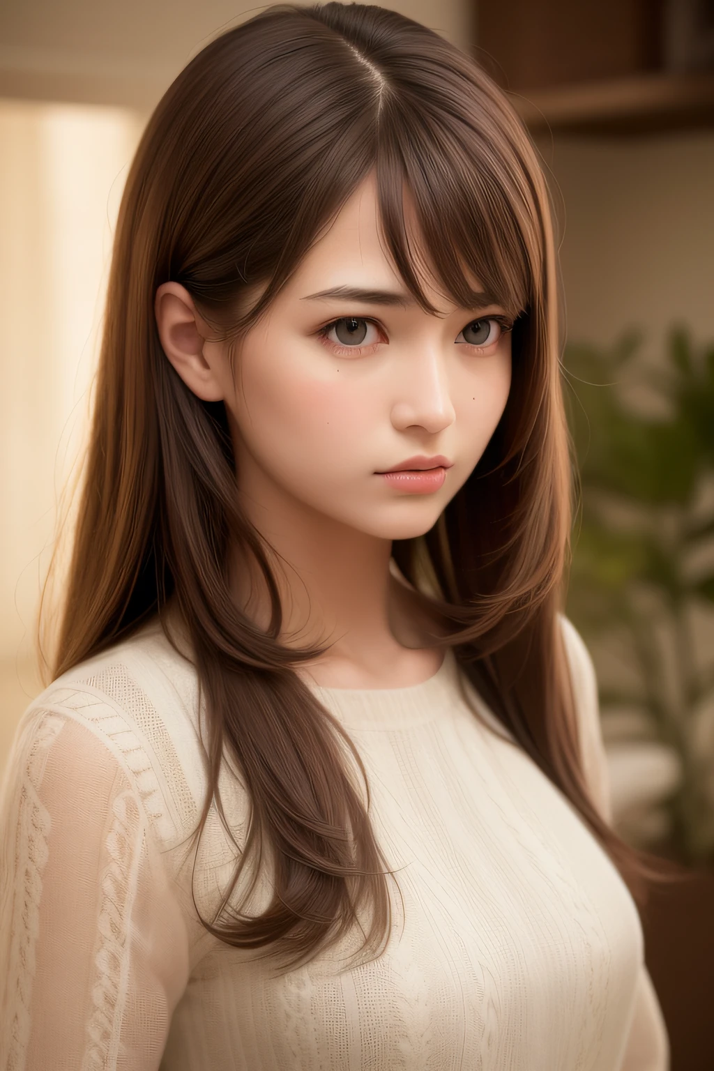 best quality, masterpiece, (realistic:1.2), 1 girl, brown hair, brown eyes,Front, detailed face, beautiful eyes