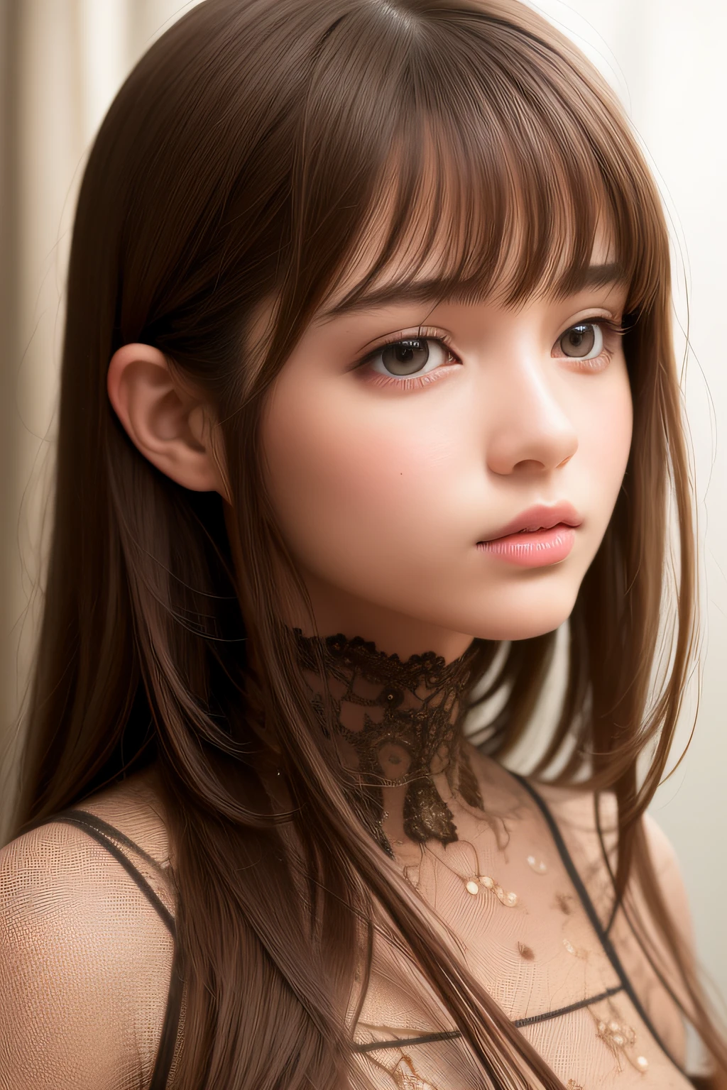 best quality, masterpiece,  (realistic:1.2), 1 girl, brown hair, brown eyes,Front, detailed face, beautiful eyes