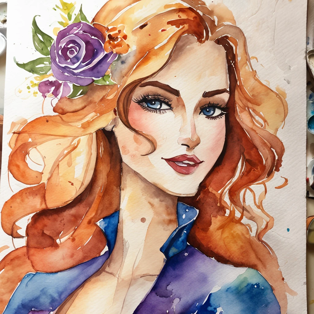 Make a watercolor painting of Miss Fortune