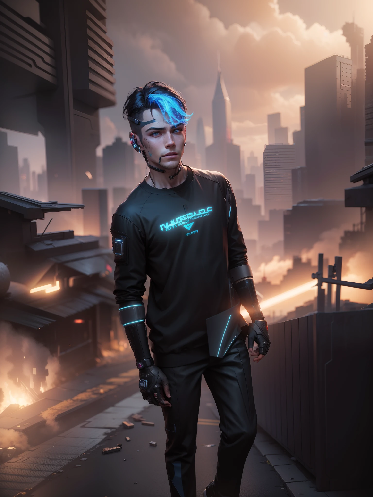 Change background. cyberpunk handsome boy realistic face 8k Ultra realestate