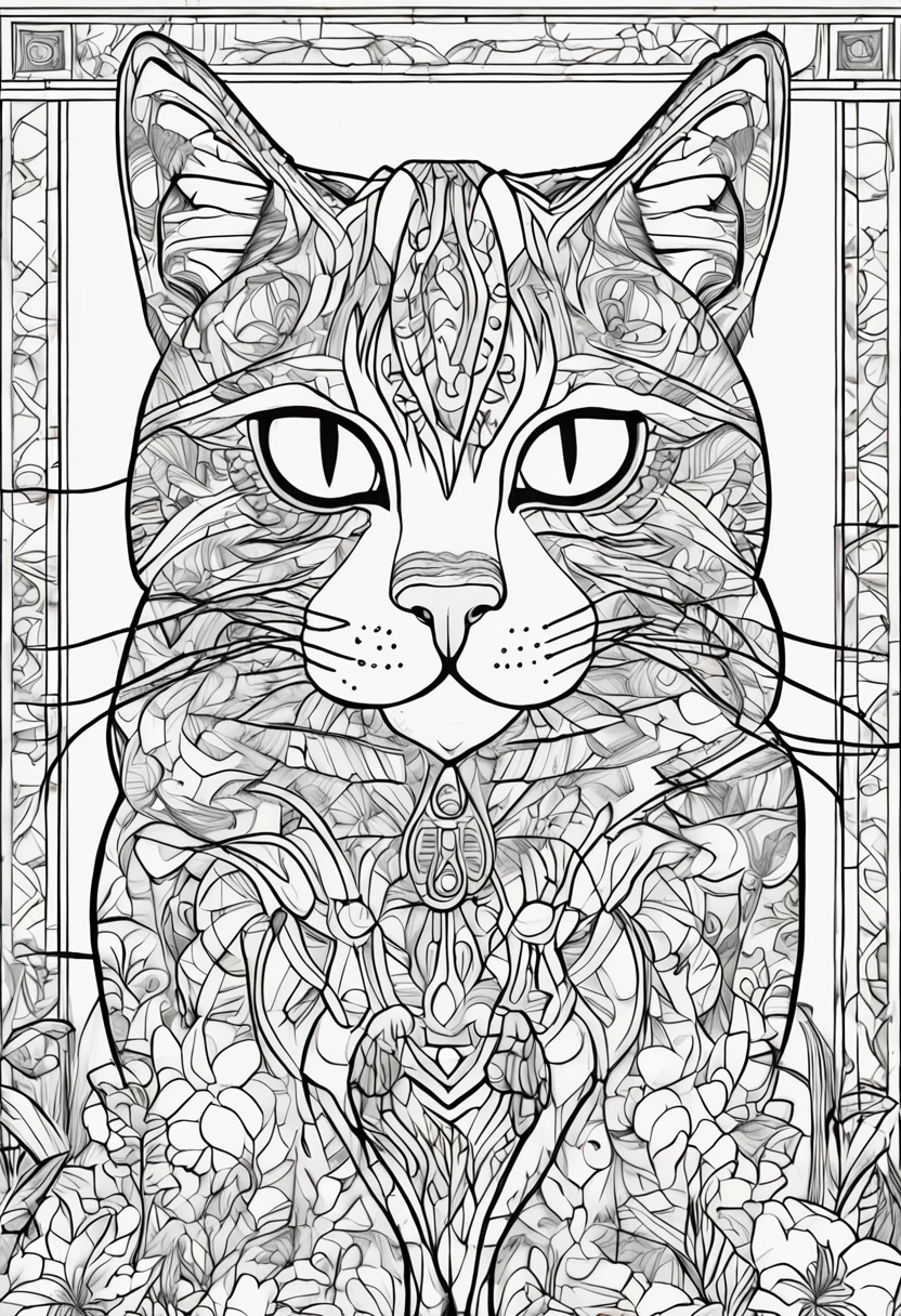 B/w Sketch Art for Kids coloring book page for coloring, Linhas fortes, linhas em negrito, Kids coloring pages, Pintura colorida do gato vintage, Cat breed, sob muros de uma cidade, belos detalhes. Egyptian cat style, Saltar, Sketch style, full-body animations (((((fundo branco))))), Use only the outline, estilo dos desenhos animados, arte de linha, livro para colorir, Arte de linha limpa, fundo branco, perfection, perfeito, sem erros, sem sujeiras, no pollution, grain-free, sem particulas, in blurs.