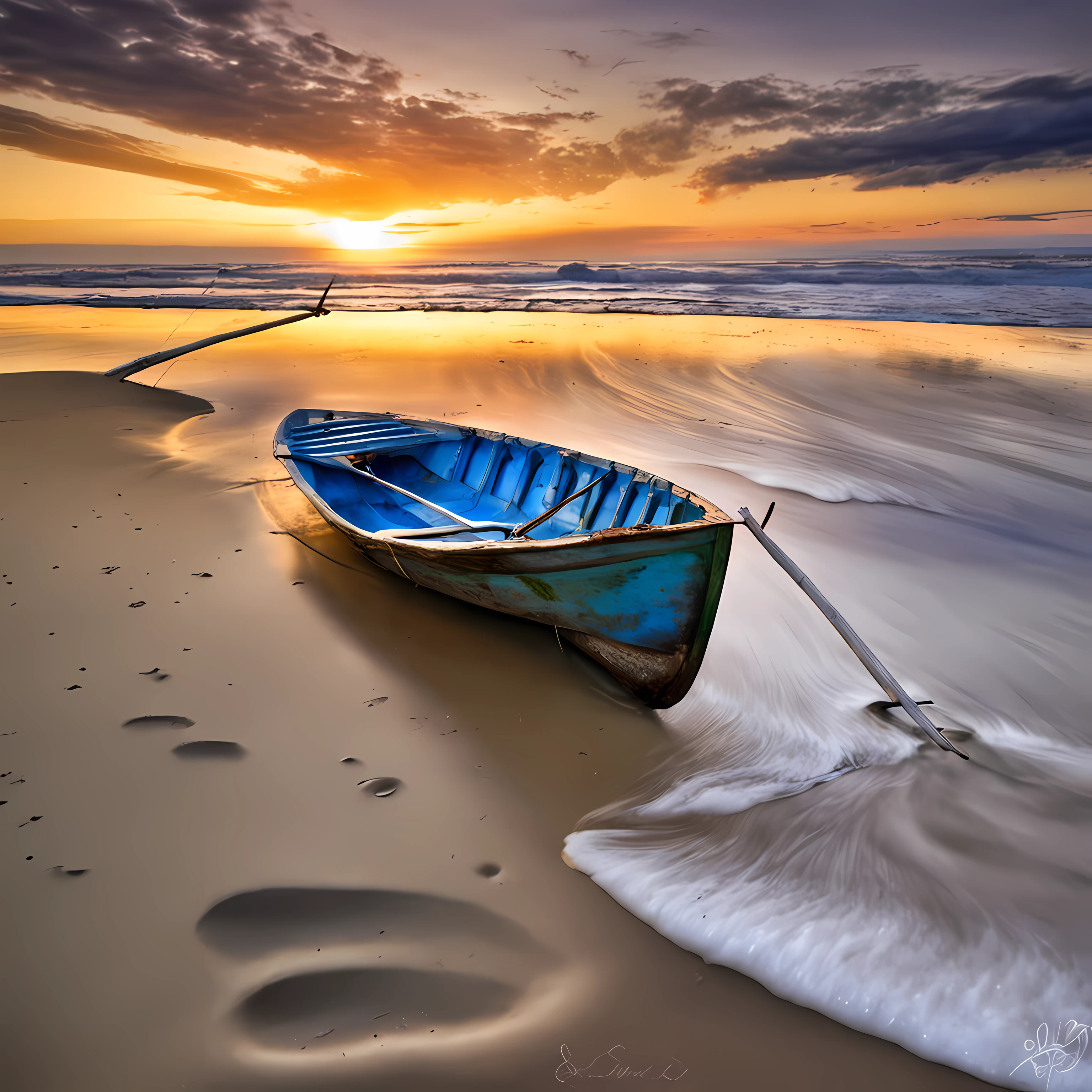 playa solitaria con mar de fondo en calma, Una sombra con forma de caminante, Noche estrellada, Niebla espesa en el suelo, Luz azul en el horizonte, Motor Unreal 5, Kinematic, low angle photography, Desenfoque de movimiento, Profundidad de campo, polvo, Adoquines y suciedad. Arte de salpicaduras, goteo de pintura. Perfect color gradation. Influenciado por Karel Appel y Jeremy Mann, Full of dramatic and menacing scenes, hiperdetallado, Beautiful, incredible details, Detalles intrincados, editorial photograph, Disparado con un objetivo de 50 mm, Profundidad de campo, Tilt Blur, shutter speed 1/1000, f/22. Mapas de luz, super brillante