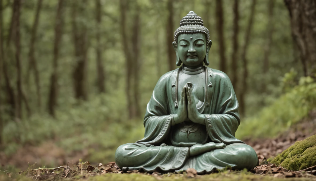 (master part:1.2),melhor qualidade,Pisif,taoist,(meditation:1.1), sozinha,magical forest,um monge tibetano ,Medite de pernas cruzadas， Bright green magic matrix, Flutuarrealística