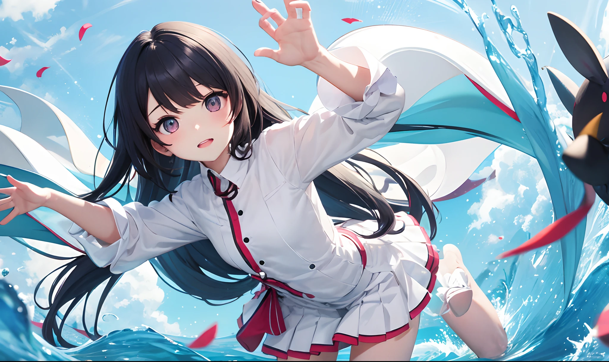 White shirt cute  anime shouts coquettish