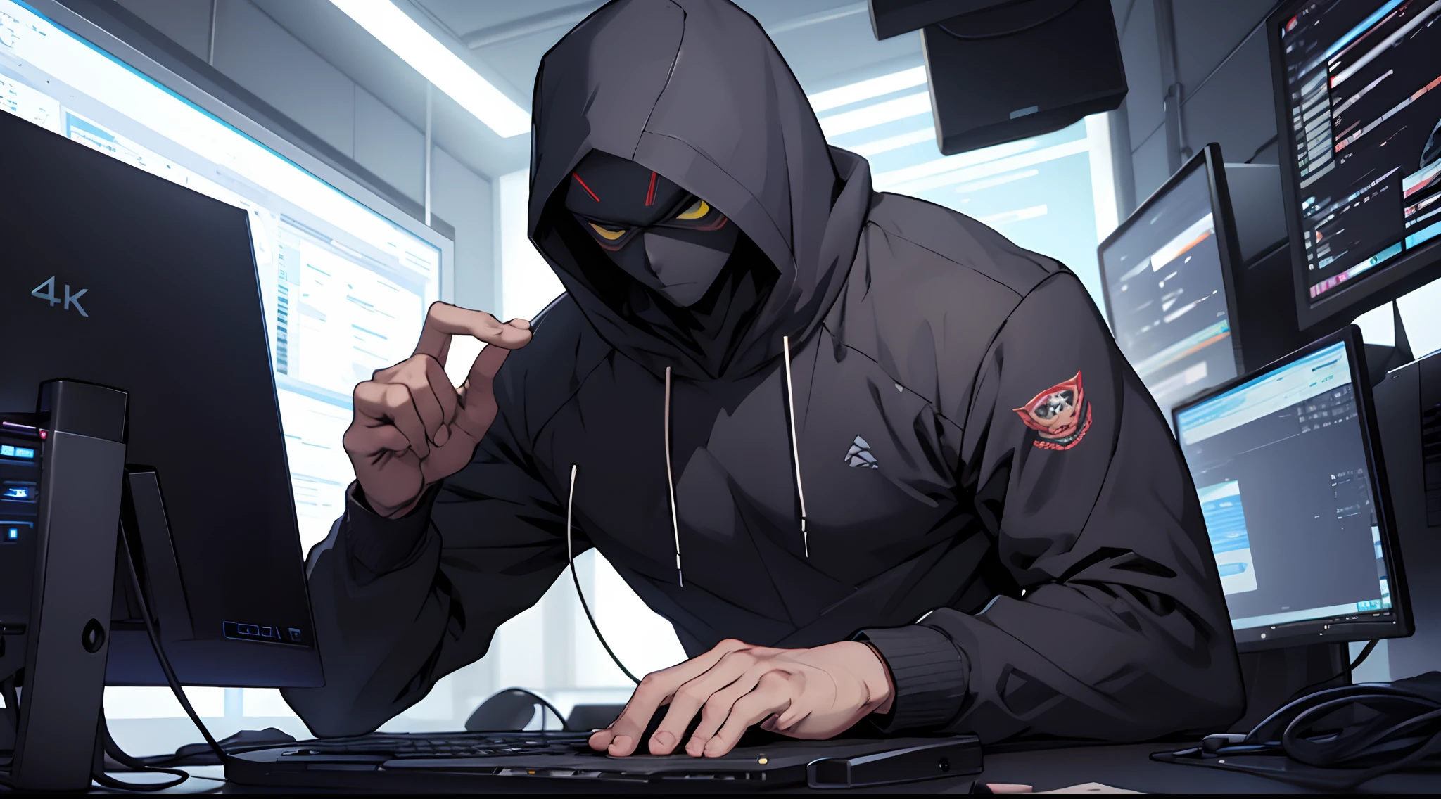 Homem, Brasileiro, Hacker, hegre, Dark Heron, Computadores, Codes, alta qualidade, anime, 4k