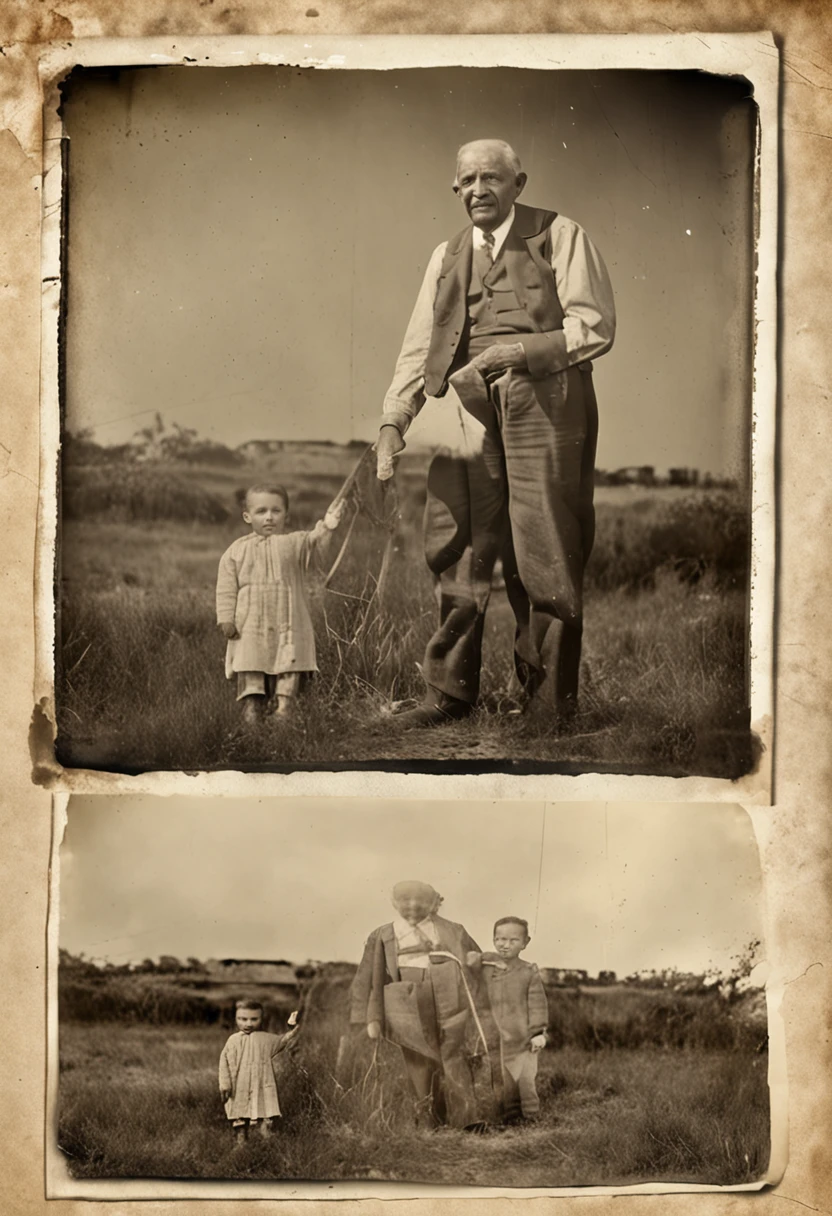 Por favor, Restore my grandfather's old photo. Apply restoration techniques to remove scratches, stains and other visible damage, while preserving the original features of the image. Ademais, realce a nitidez da foto para destacar os detalhes e melhorar a qualidade geral da imagem. Describe your specific approaches to restoring and enhancing sharpness, ensuring that the final photo is a faithful and enhanced representation of my grandfather."