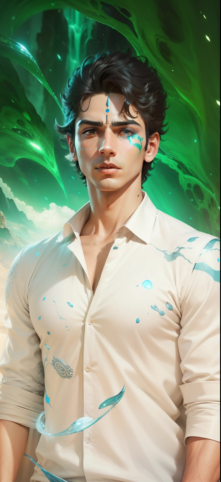 Boy With God futuristic Mahadev background realistic face ultra high quality HD