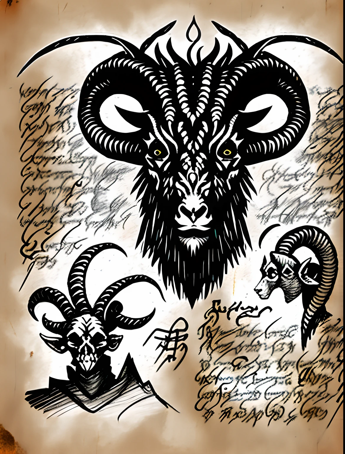 Necronomicon Sketch，Goat Demon