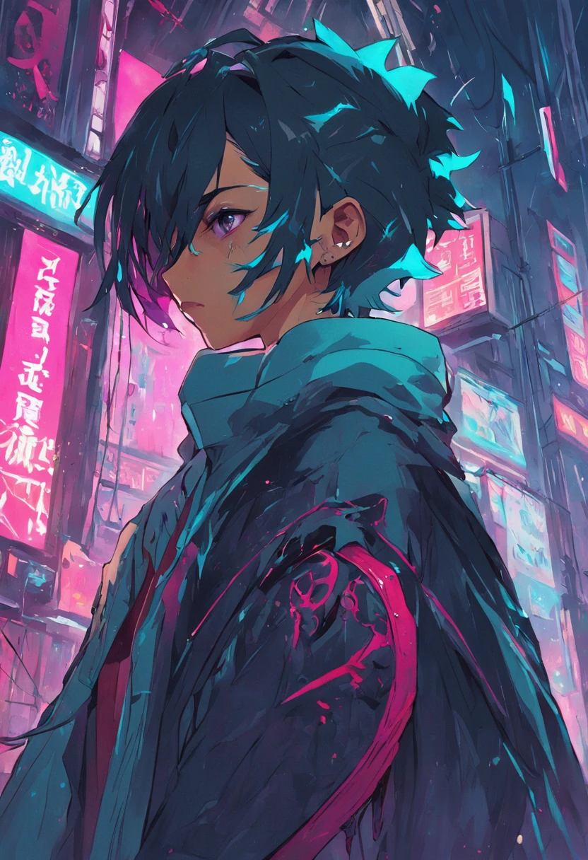 ((melhor qualidade)), ((obra-prima)), (altamente detalhado:1.3), (Cyberpunk:1.6) (prince\\(Indifferent expression\\),((((Dramatic))), (((corajoso))), (((intenso))) , (melhor qualidade), (obra-prima), (altamente detalhado:1.3), (Cyberpunk:1.6) (prince\\(Indifferent expression\\),(Dramatic), (corajoso), (intenso) , (The character has to have an oni mask on her face), Create a prince-like female character in a cyberpunk world