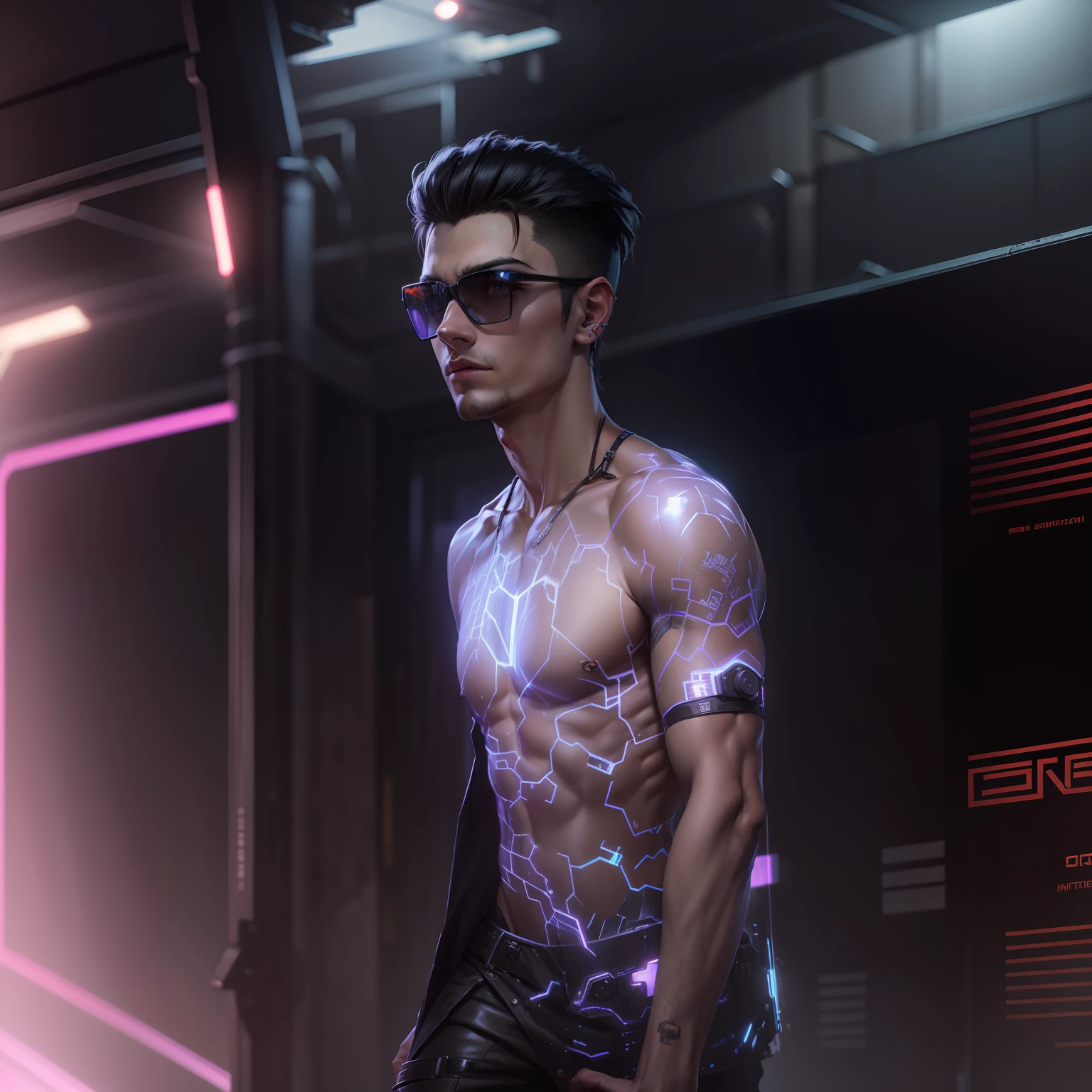 Change background cyberpunk handsome boy, realistic same face, 8k, ultra realistic