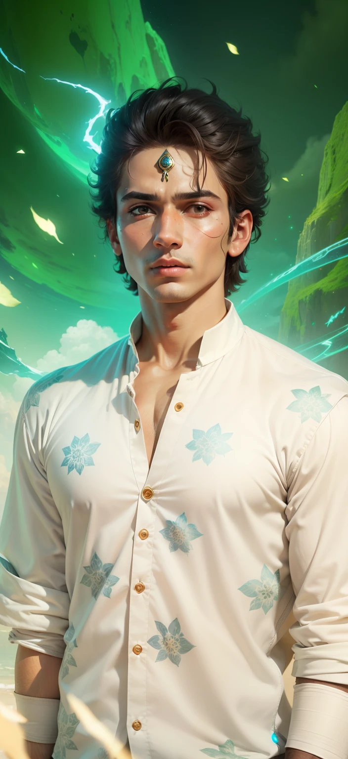 Boy With God futuristic Mahadev background realistic face ultra high quality HD