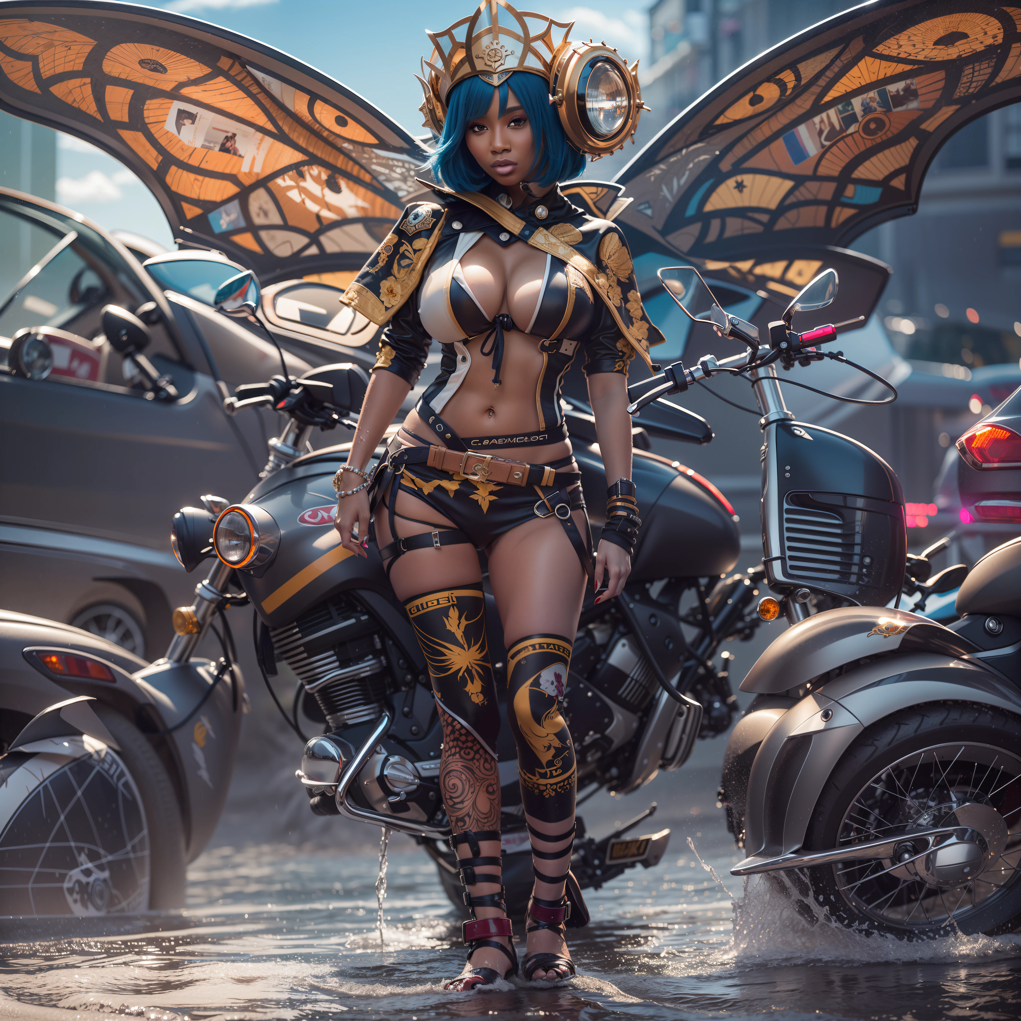Masterpiece epic frontSun contre-jours Goddess Beach water sea ocean beholder outdoor urban, Suncraft Artificier hearth sundrop "GhostRider" ninja "Armada" contre-jours moto "Heavy Metal" Devastating Will-o'-the-wisp iota pixie sprite luminescence war battle mature female "luis Royo" dazzling ride bike, Cosplay riders richesse Amiral decorated "Nicki Minaj" Commander jukebox Pilots jacket cow-boy emblème Earth écusson sunLight ultra pro-Photorealistic optimal ultra high_quality opengl-shaders ultra high_detail accurate reflex ultra highres perfection graduates volumetric nettetés improved Octane_rendues UHD XT3 64K 32K 16K 8K DSLR HDR UnrealEngine5 3dcg shadow deep path analogiques hairstyle short bangs extatiques symmetrical body athletic african fullbody skin tanmed suave cheekbones effects embarrassed glushes eye-liner saphirs saturate beaux dark eyes black pupils brown iris lazulis turquoise open mouth teeth (tongue droplet water drop of water) obvious smiles choke Floating Jacket Eccentric Cape Levitating Shoulders-Off Shirt Lace Clavicles White Papillotes embroidered leathers breasts reveal sideboob satin livid yellow orange corsait thick felt skirts matching bristles ample swinging spinels navel waist belt-chastity revealing heart diamond padlock silver agate pubis scarlet pubis-hairy indigo bristles protrusions silk Snap-lock tin gold garters thighs legs stainless steel boots gothic decorated onyx, rubis summons milkweed floraison invoques viceroy magic incandescentes creatures CGSCOSITY butterfly Cristallines Wings (EOS R6 135mm 1/1250s f/2.8 ISO400) Monarch, Mecha Canon-ion flash blow glow dramatic opale impact, straight outfits armor heavy chrome metallic flat rune lava bands population antenne Tourmaline glyphes plasma brasses cuivres fullbodye "cyberpunk" motocycle, sun background forest Equirectangular 360 monster Fire Blast Flame Engravings Chef-D' tattoo (par Michelangelo) Bruce_Weber sex girls naked nsfw varied multi etc.