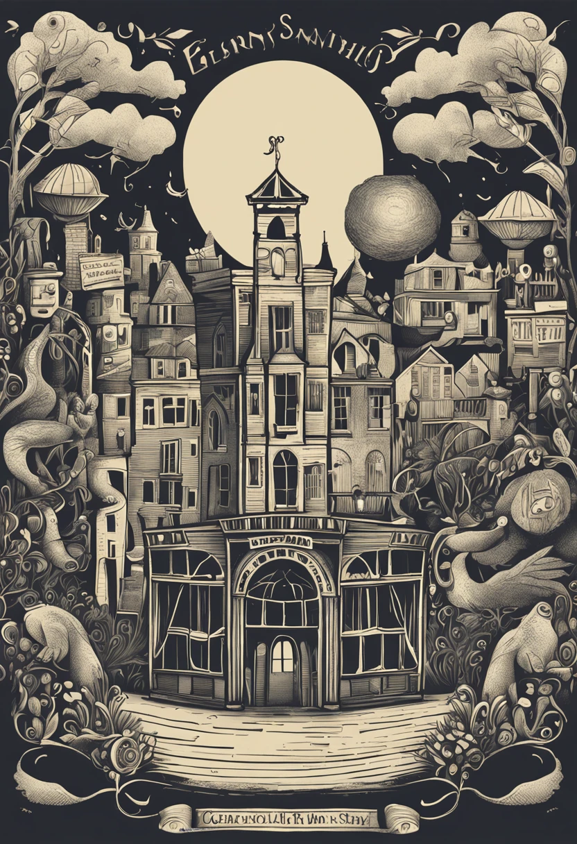 Design an image with a touch of mystery and whimsy, evoking the style of Lemony Snicket's storytelling.