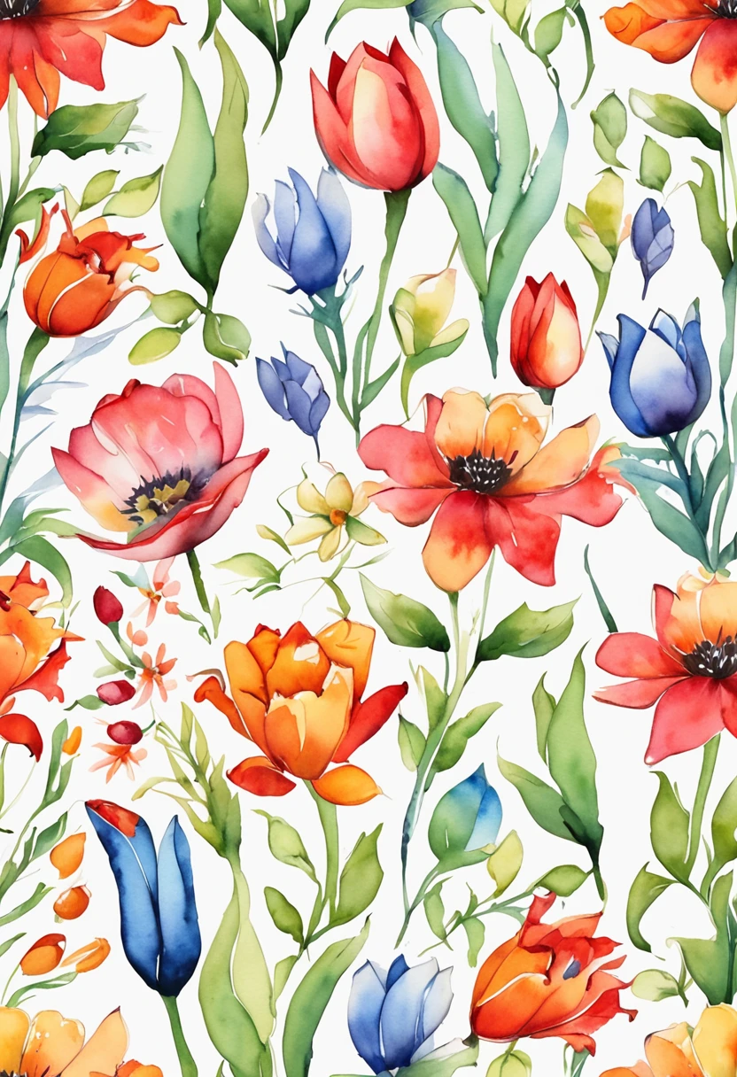 Top quality floral pattern, Cute lovely tulips