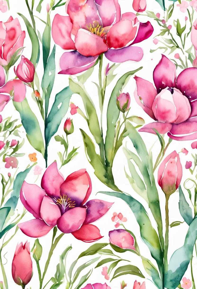 Top quality floral pattern, Cute lovely pink tulips