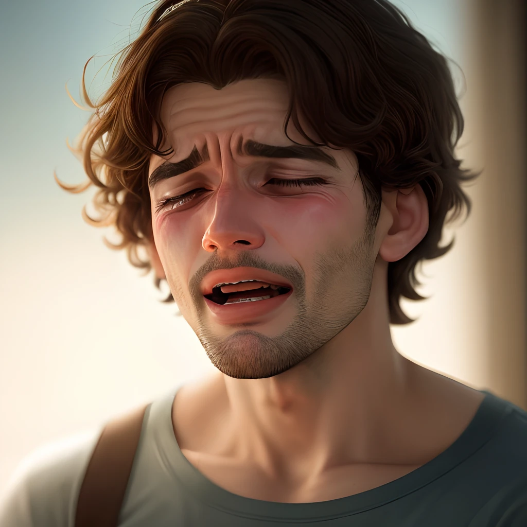 Um
Homem chorando depois de perder a luta