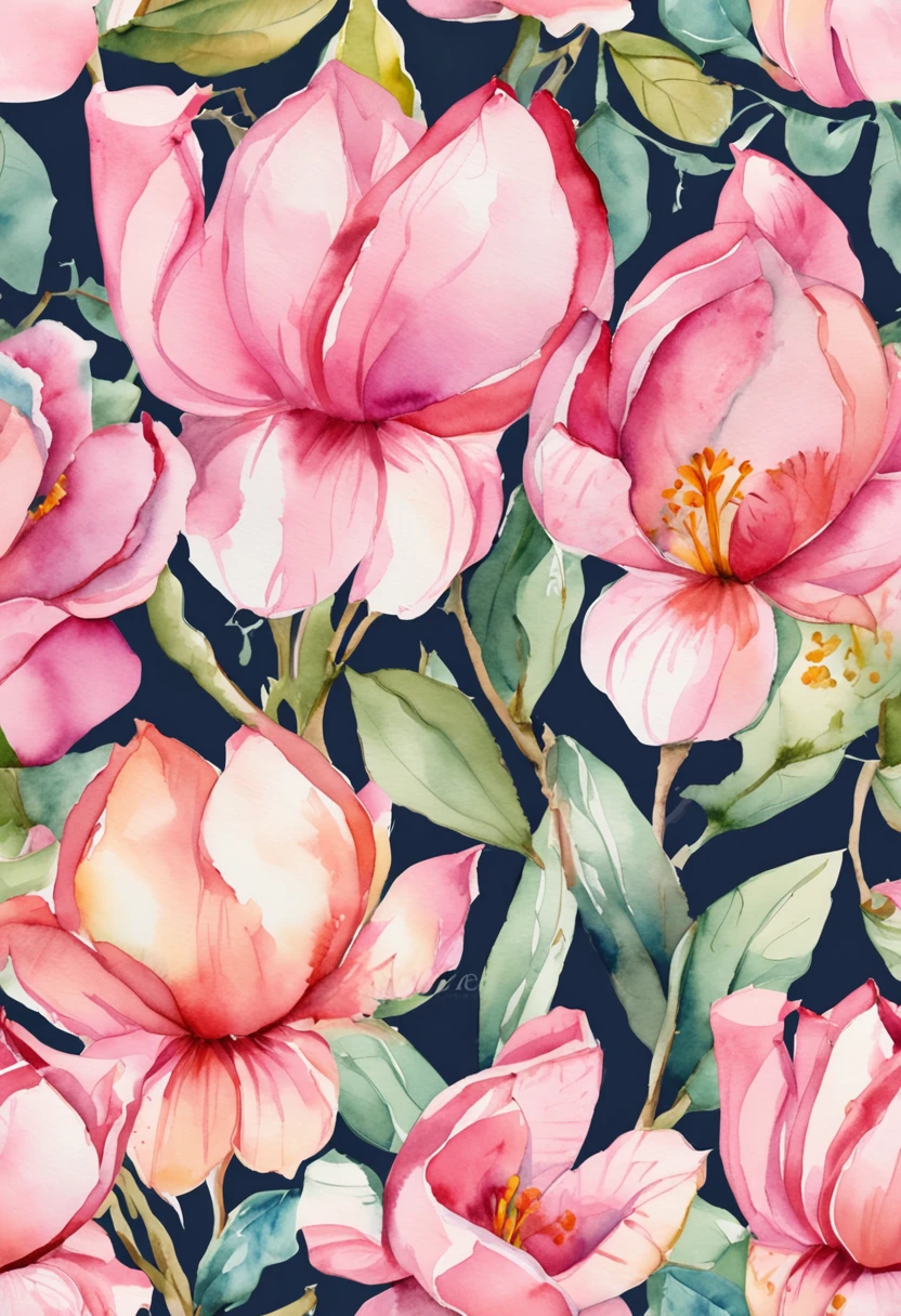 Top quality floral pattern, Cute lovely pink bud tulips