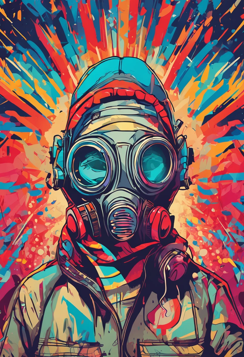 In the middle of this colorful and dynamic atmosphere, I noticed a boy who was playing with colors in a stunning way. He was wearing a gas mask, mais pas n'importe lequel : a gas mask with a dynamic 4K animated style.
The mask was incredibly detailed, avec des lignes nettes et des couleurs vives qui semblaient prendre vie. The patterns that adorned the mask were a mixture of geometric shapes and fantastic elements., creating a unique and captivating aesthetic.
The colors used were vibrant and bold, ranging from vibrant hues of electric blue to warm shades of flamboyant red. Each color was carefully chosen to create a striking contrast and highlight the details of the mask.
The Boy, meanwhile, was a true artist of color. He used brushes and markers to add finishing touches to his mask, creating gradient effects and shadows that gave an impression of depth and movement.
The whole stage was lively and dynamic, as if the gas mask itself was breathing. The colors seemed to blend and mix hypnotically., creating a captivating visual experience.
It was a breathtaking sight, A true explosion of color and creativity. This boy, with its dynamic 4K animated style gas mask, was a true artist who had managed to transform a protective accessory into a living work of art.