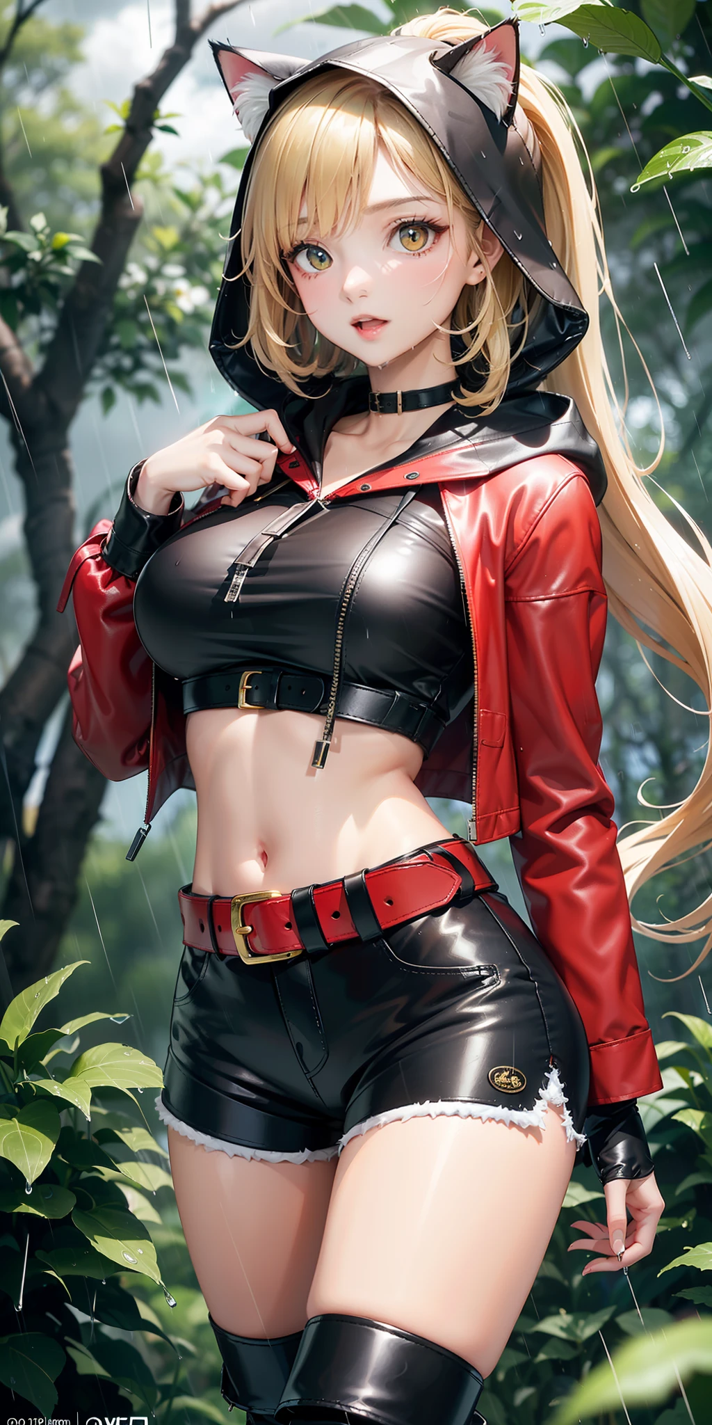((masterpiece, best_quality)), (photorealistic:1.4), solo, 1 girl, white_background, white_hair, long_hair, zettai_ryouiki,(yellow big ribbon accessories at the back of head), (sleeves rolled), toggle button pin buckle, mini pleated skirt with a slit in the front), outline nipple can be seen through the clothes, areola bulge, heels boots, belly, crotch gap, cameltoe ,shiny skin, sweaty skin, nose blush, belt underboob, under boobs, long legs, small thigh, laced, orange & yellow combination