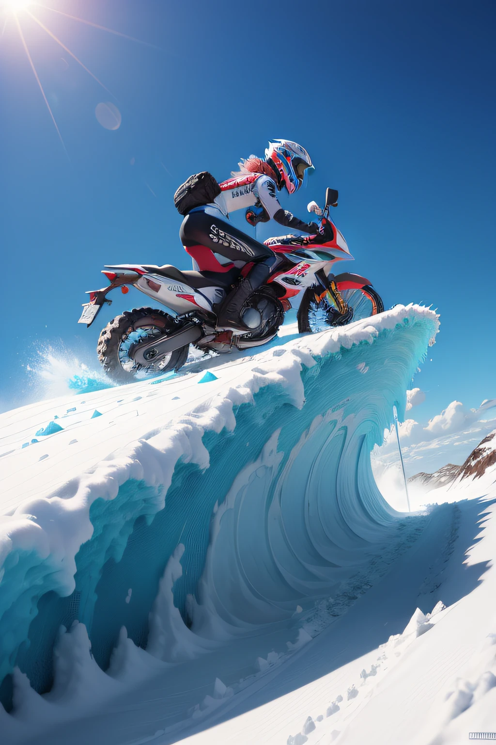 uma montanha de gelo em avalanche