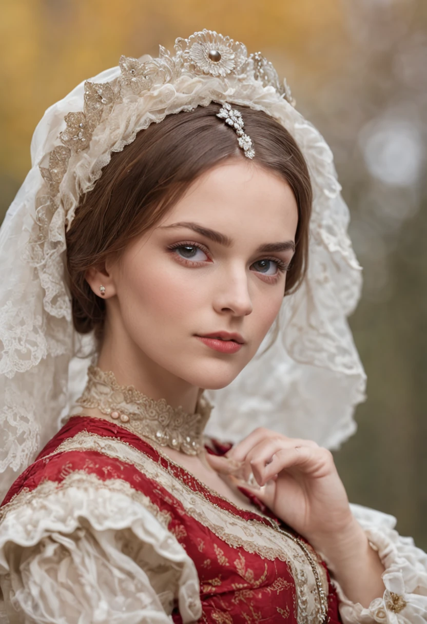 (((tmasterpiece))), Top Quality, Very detailed, Beautiful Russian girl, in traditional attire