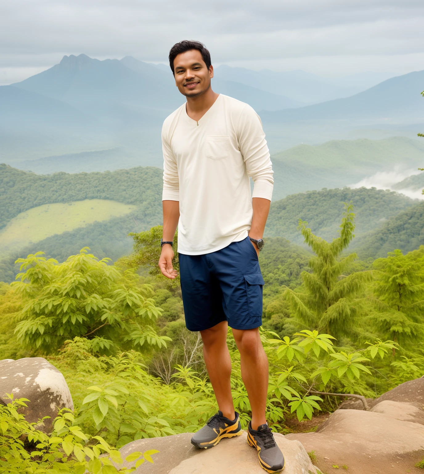 there is a man sitting on a lion on a mountain, with mountains in the background, standing in front of a mountain, in front of a forest background, hills in the background, jungles in the background, with mountains in background, in a scenic background, amidst nature, with mountains as background, standing, in jungle forest peak