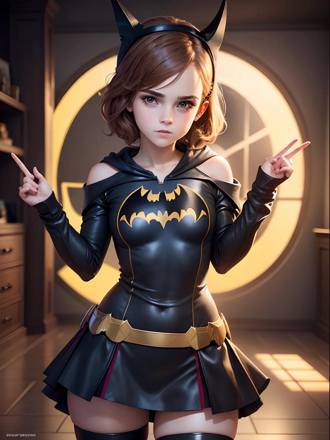 Emma Watson dressed as batgirl, sexy