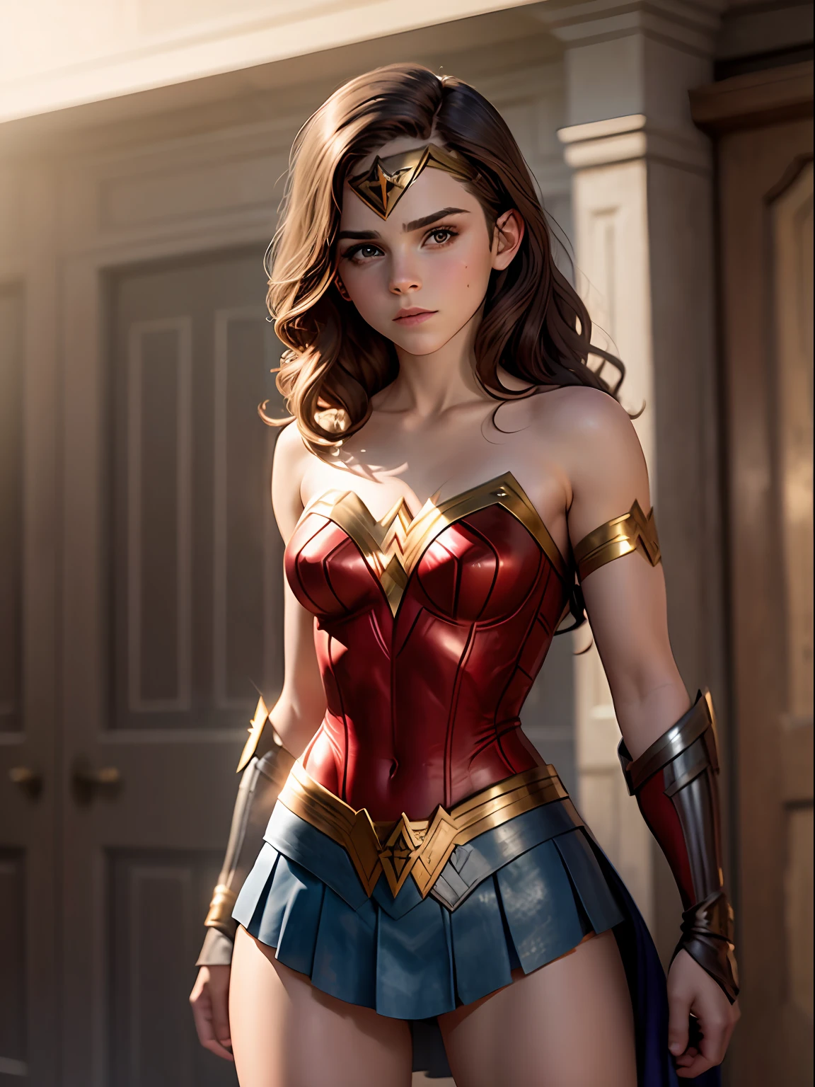 teen Emma Watson dressed as wonder woman