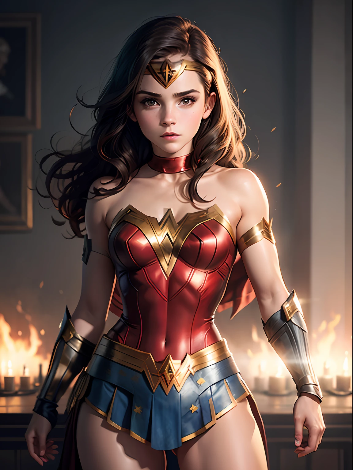 teen Emma Watson dressed as wonder woman