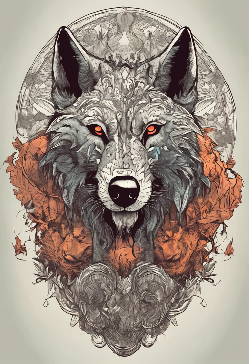 A mythological two-headed wolf