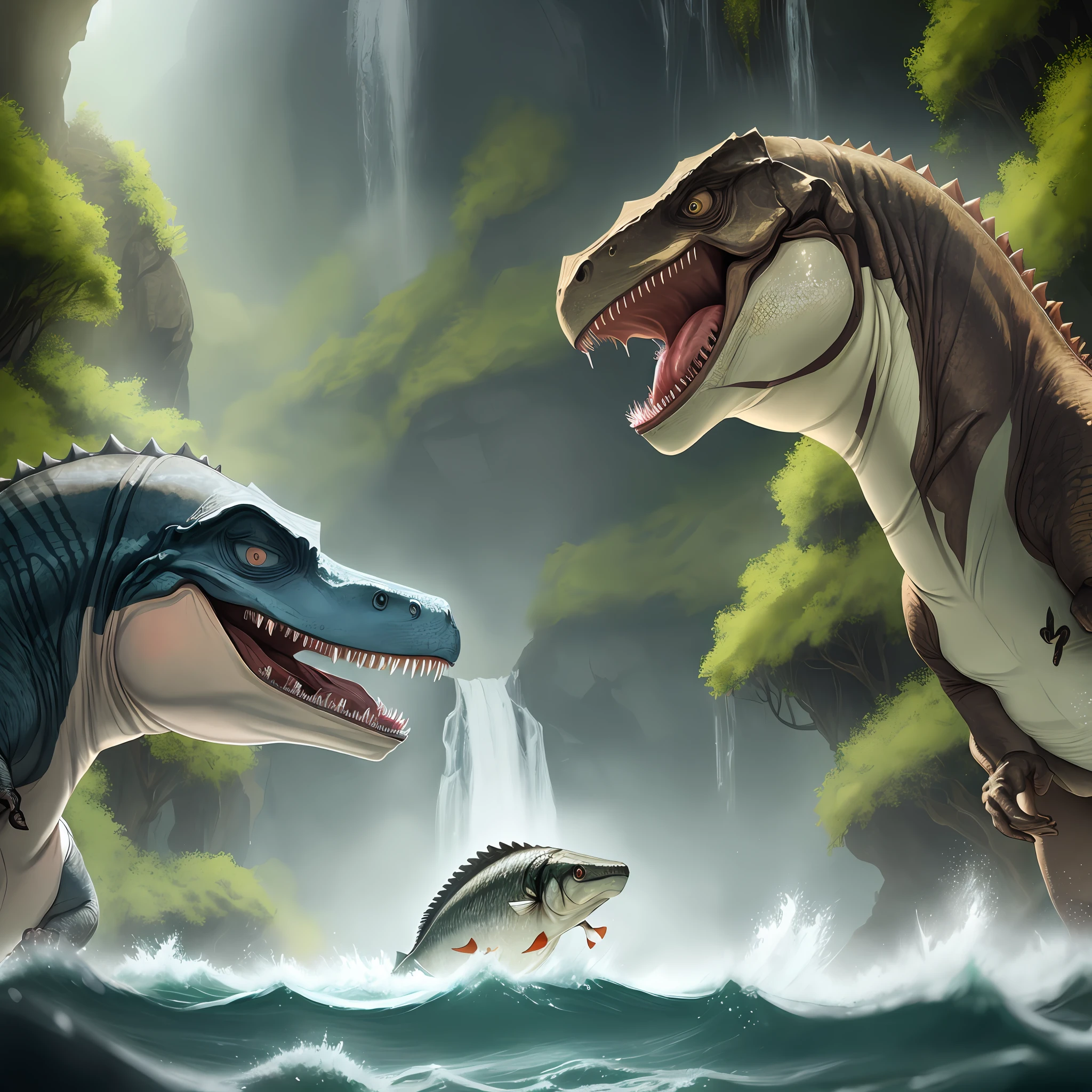 Jurassic Park losing to fish epic battle