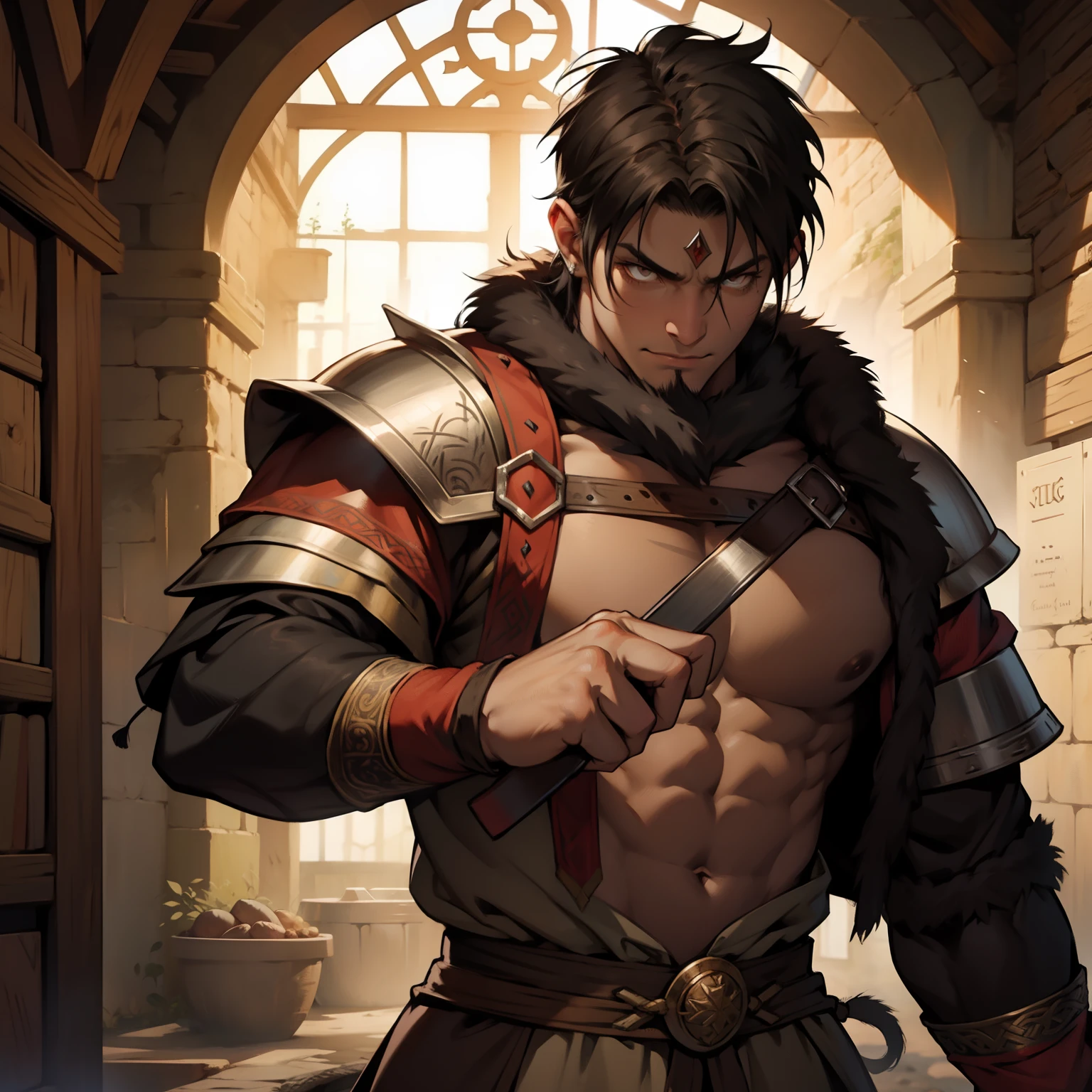 ((A ginger haired tall lean 18 years old English prince inspired by Spanish princess series’ Heinrich VII is wearing erotic medieval leather clothes his nipples piercing the cloth)), ((huge protruding bulge)), NSFW, hentai, porn, the setting is beautiful medieval outside castle, ((youthful face)), he is outside with soldiers in armor,