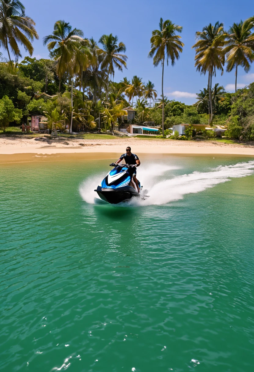 jetski em uma ilha linda