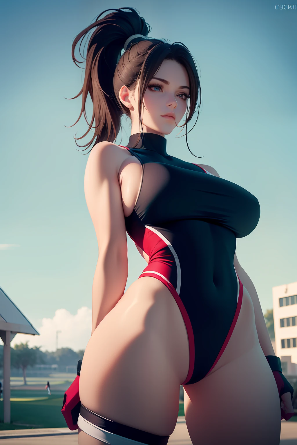 8K, Super detail, ccurate, Best quality, Masterpiece, Super detail, High details, High quality, Best quality, A high resolution ,1girll,medium boob,tight gymsuit,Girls play golf