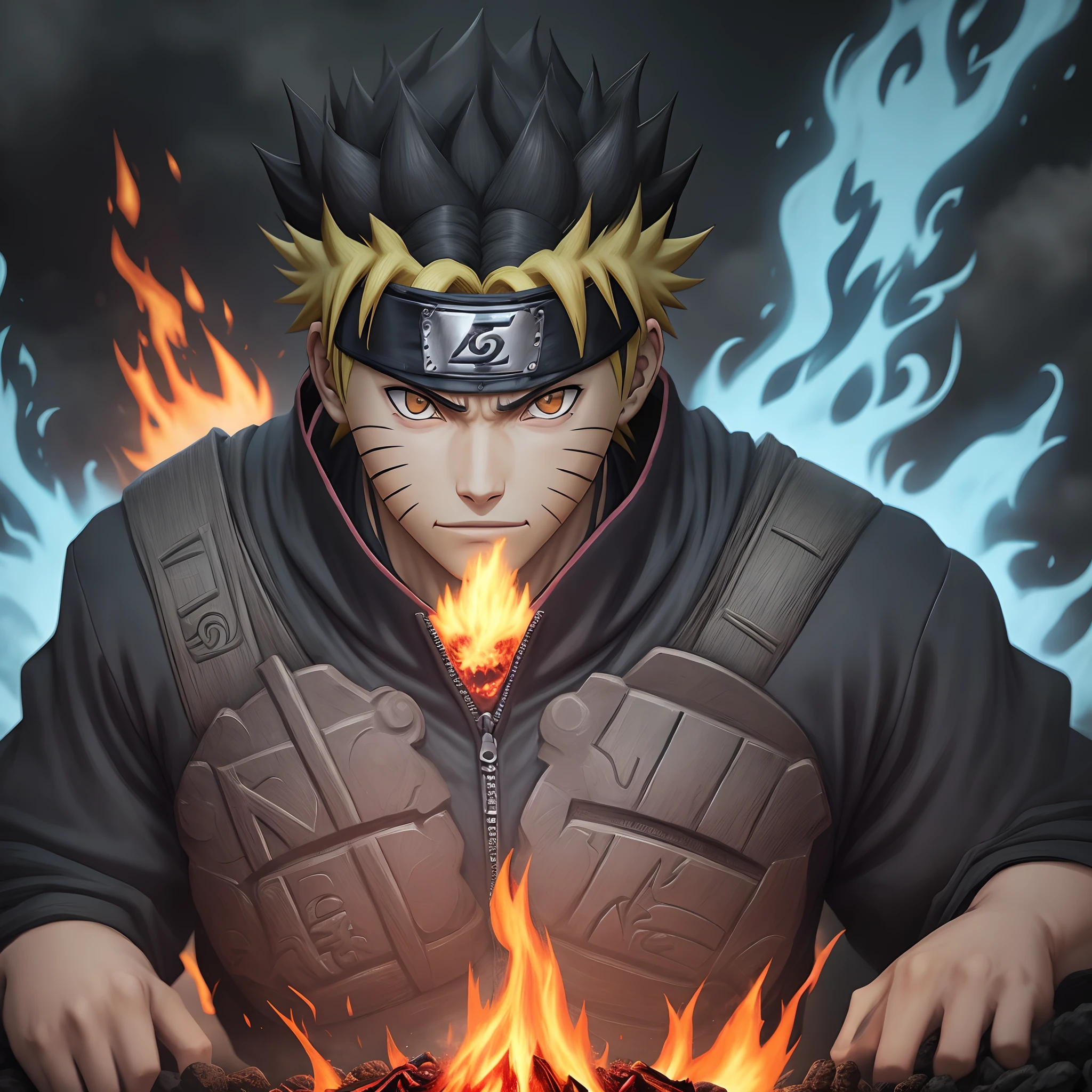Naruto black mal, Curse, inferno, fogo azul