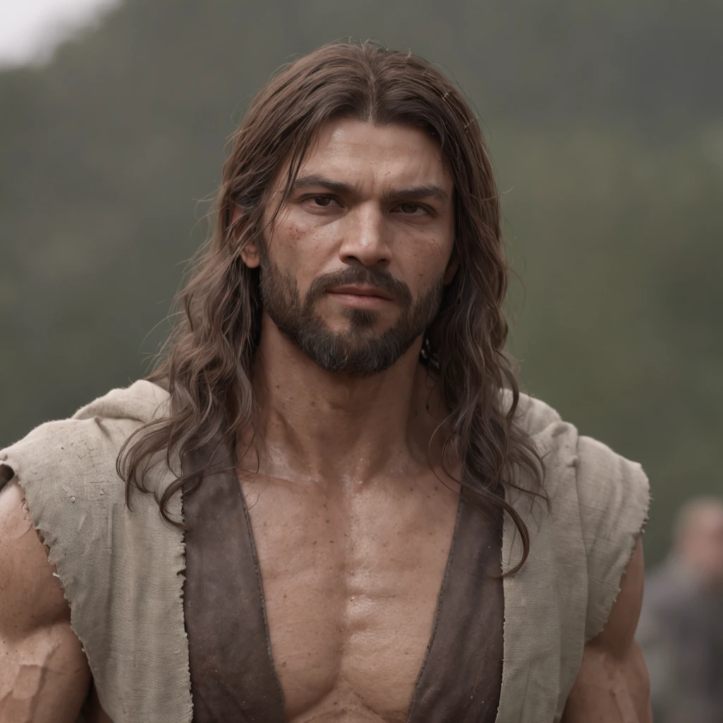 (Professional 3D rendering:1.3) de (Realistic:1.3) Foto de arte mais bonita do mundo，Features soft, bright male heroes, ((Epic hero fantasy rough muscular man wet hero angry look long hair short beard and fierce expression in dynamic pose, fantastic location, majestoso ambiente desordenado)), corpo inteiro 8k unidade render, action shot, poros da pele, very dark lighting, sombreamento pesado, circunstanciado, Rosto detalhado, (vibrante, fotogrdeia realista, Realistic, Dramatic, Escuro, foco nítido, 8k), (Old leather clothes damaged by bad weather:1.4), ((((Use peles)))), (intrincado:1.4), decadente, (altamente detalhado:1.4), pintura digital, rendering by octane, art stations, Conceito-Arte, liso, foco nítido, illustration, germe da arte, (Loish:0.23), Wlop Ilya Kuvshinov, e Greg Rutkowski e Alphonse Mucha Gracias, (global ilumination, studiolight, Light Volumetric), chuva forte, floating particles, patife, fantasia, Onze, corpo inteiroesbian, ((Fundo escuro e antigo da cidade:1.3)),CGSesociedade,art stations