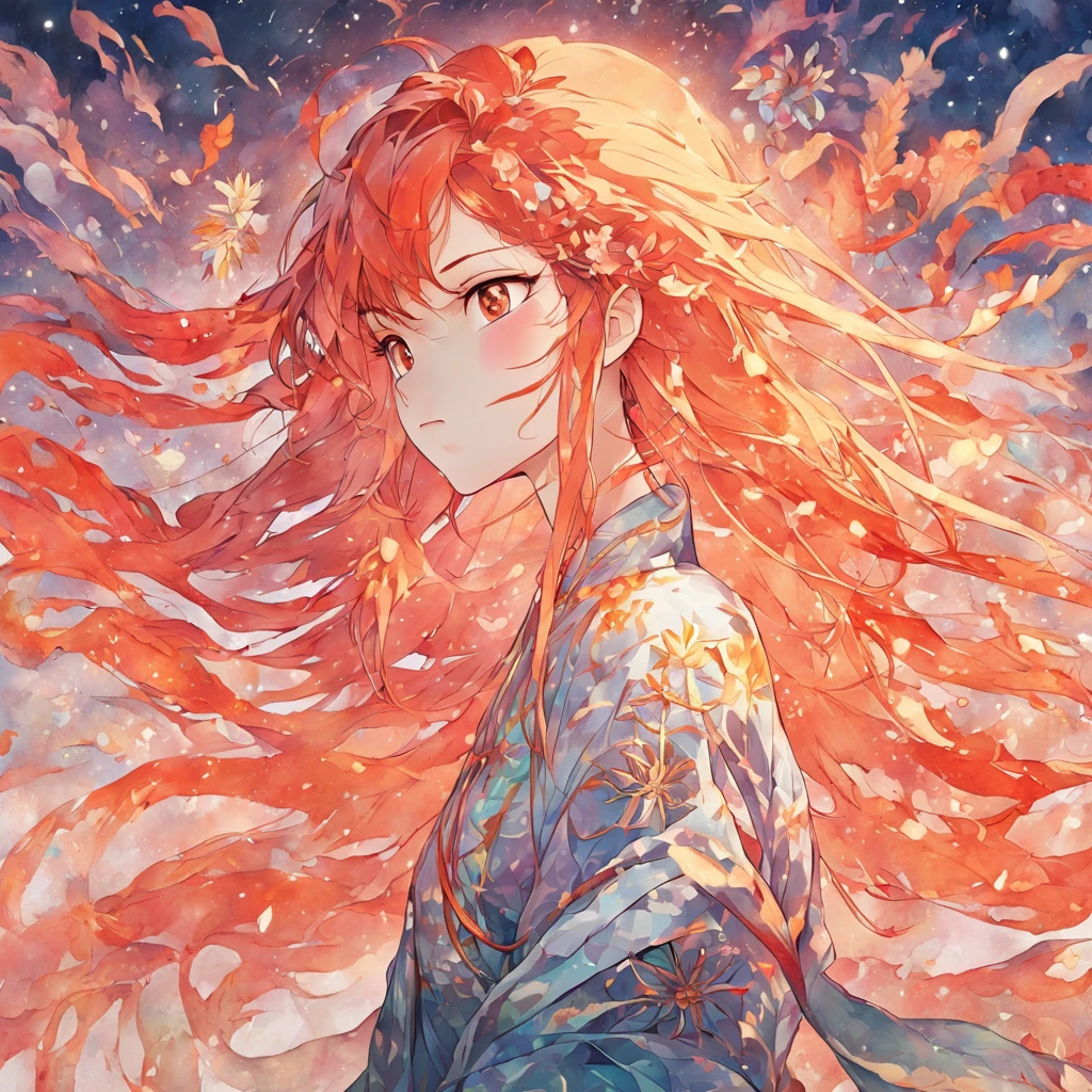 (White background:1.4),(Silhouette of a girl's head, Eyes closed, Colorful long hair, Oriental elements),(Chinese Illustration:1.3,paper art:1.3, Quilted Paper Art:1.2),( Reasonable design, Clear lines, High Sharpness,Best Quality, Very detailed, masutepiece, Movie Light Effects, 4K )