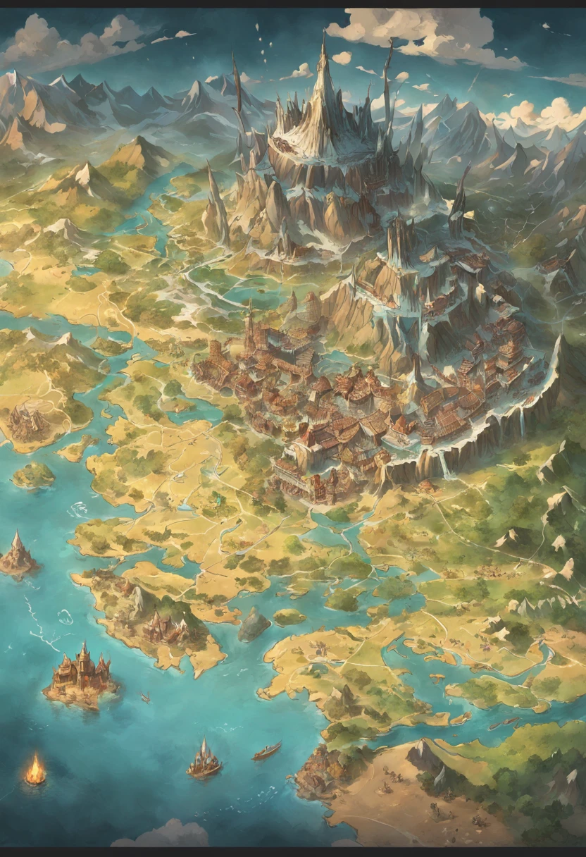 Map of the continent of Valant,In the middle of the map is the country of humanity,To the north is where the dwarves of the Land of Ice and Snow live,The south is the country of orcs,To the west is the Land of Dragons,To the east is the land of the elves