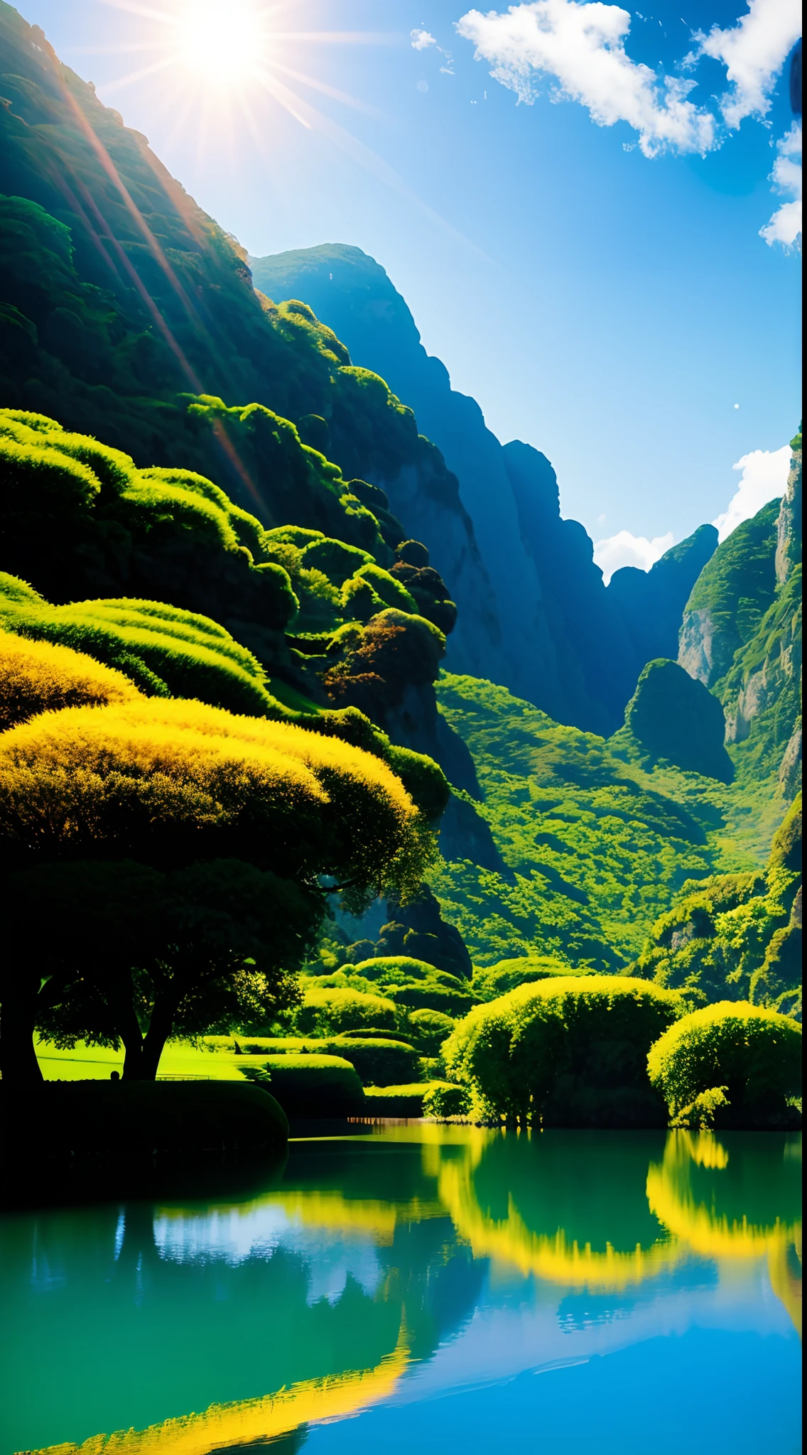 paisagem muito top para refletir, uma pessoa olhando para o tempo, 4k