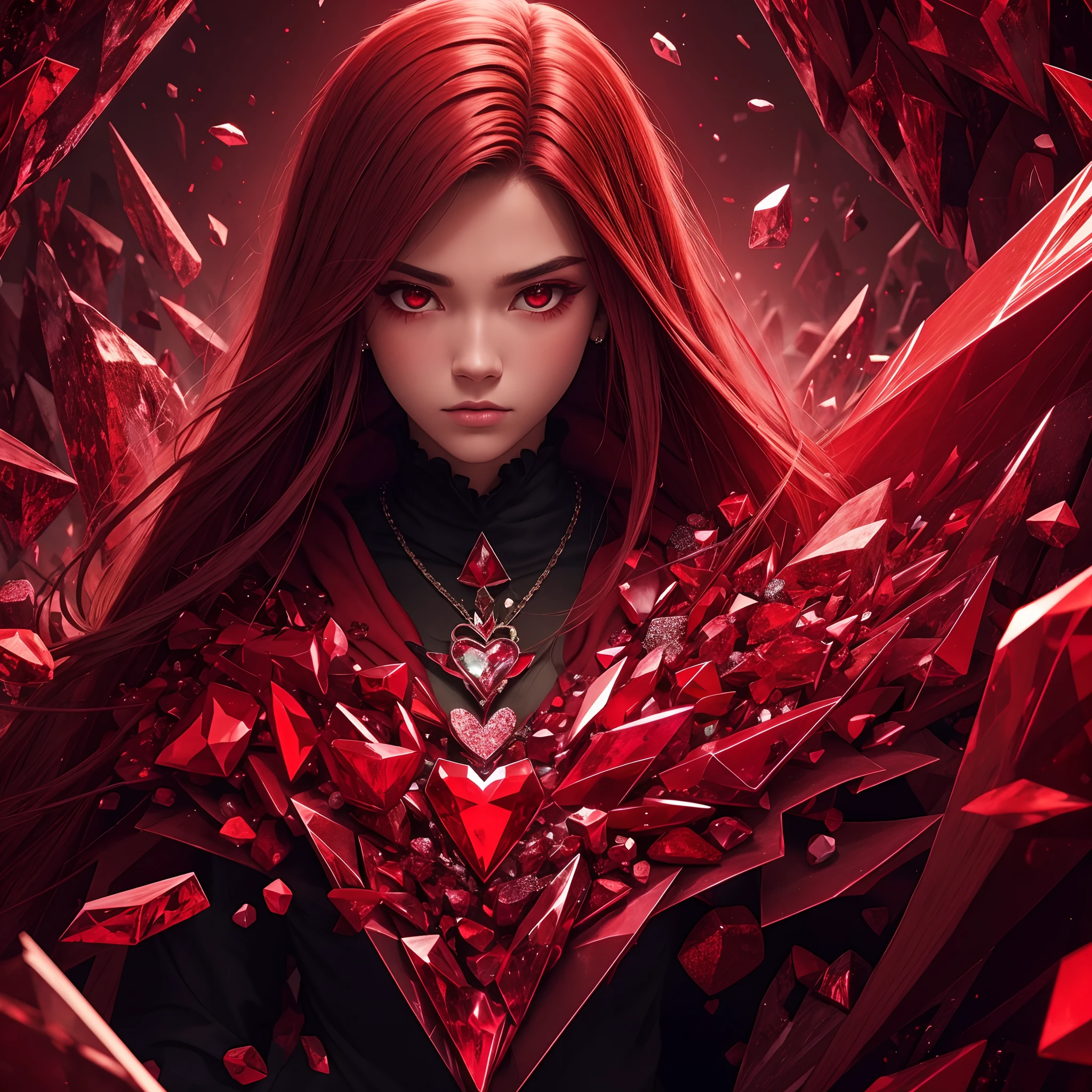 album cape: Spotify Music Phonk, fundo vermelho cristalizado, Crystal broken heart, sem texto, heart broken in red crystals, sem pessoa, diamantes vermelhos, jaspe vermelha, Red Giant Heart