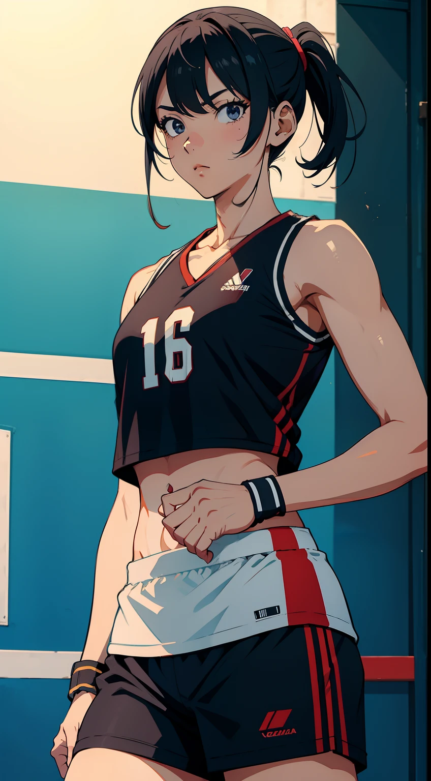 Jogador de voleibol, 2d, anime, branco e preto, 8k, 16k