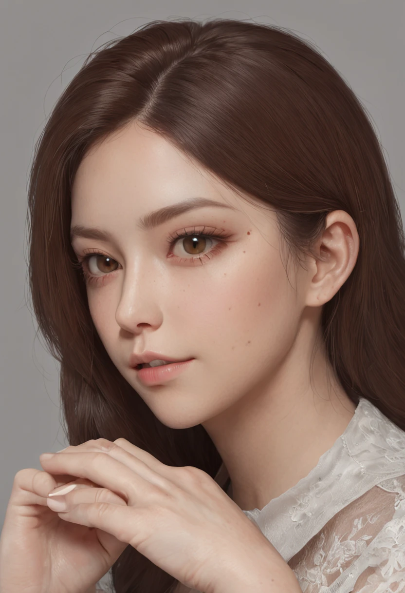 Havia uma mulher sentada em uma mesa de computador，olhando para o computador，vista para baixo，vista para baixo，4/3 faces laterais，Face lateral segurando uma faca , muito sangue  estilo de arte realista, Digital anime illustration, arte de anime realista, estilo de arte fotorrealista, arte de anime digital, Estilo anime 3D realista, realismo estilo de arte, pintura digital dos desenhos animados, Estudante realista, digital character illustration, estilo realismo anime, menina anime jovem realista, arte de pintura digital dos desenhos animados, digital manga art