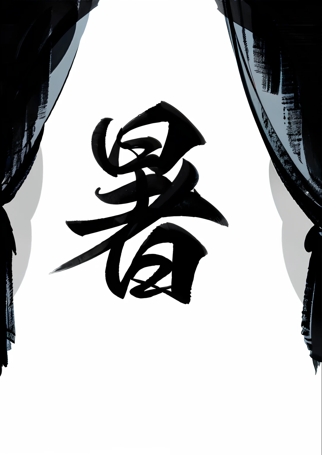 Chinese calligraphy is the character for "good luck"，Write in calligraphy style, Title kanji, caligrafiturism style, daoshu, kanji tattoos and decals, japanese kanji, japanese calligraphy, The Chinese characters, japanese text kanji, inspired by Baiōken Eishun, sumi ink style, zen ink