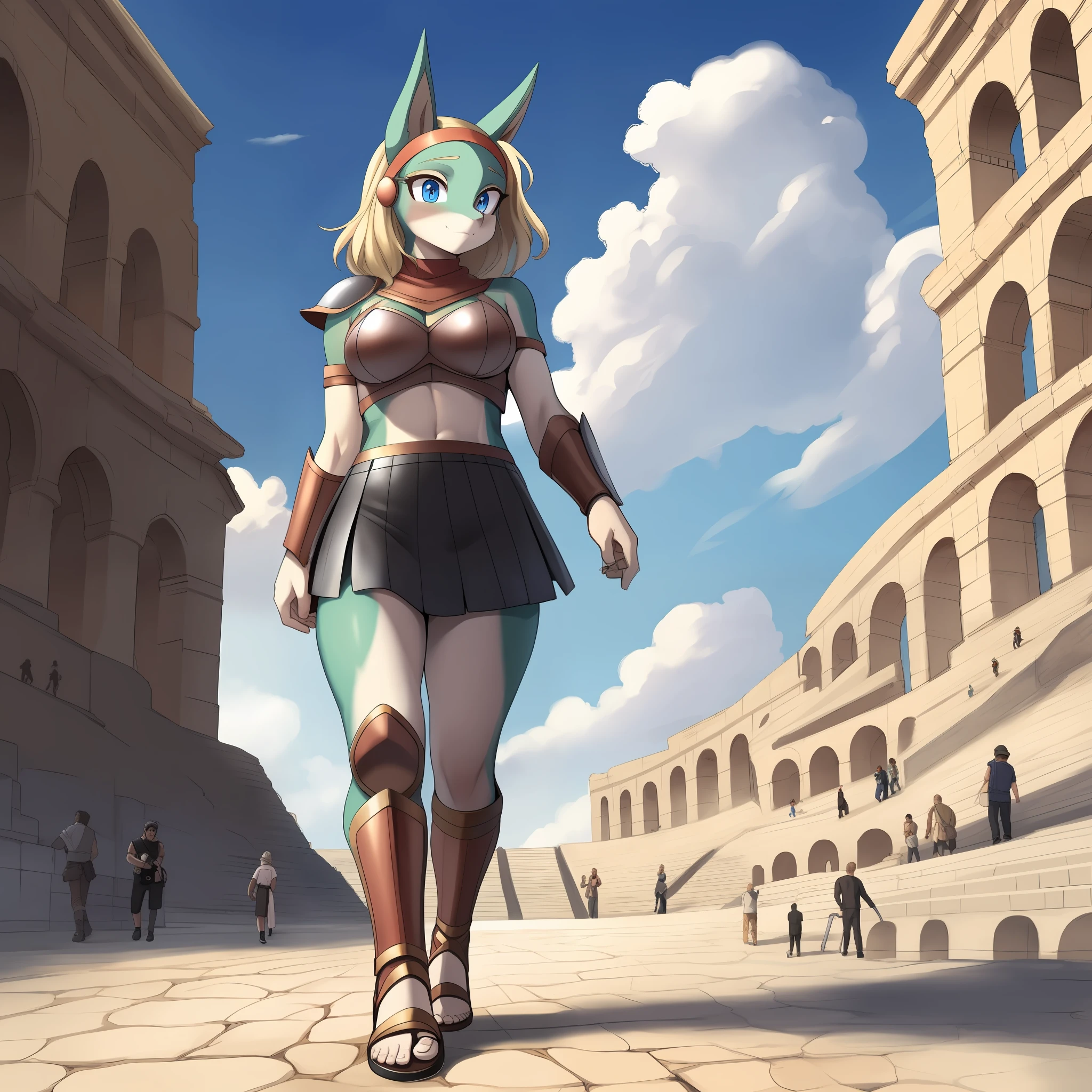 Remove person, Roman colosseum, blend in with environment