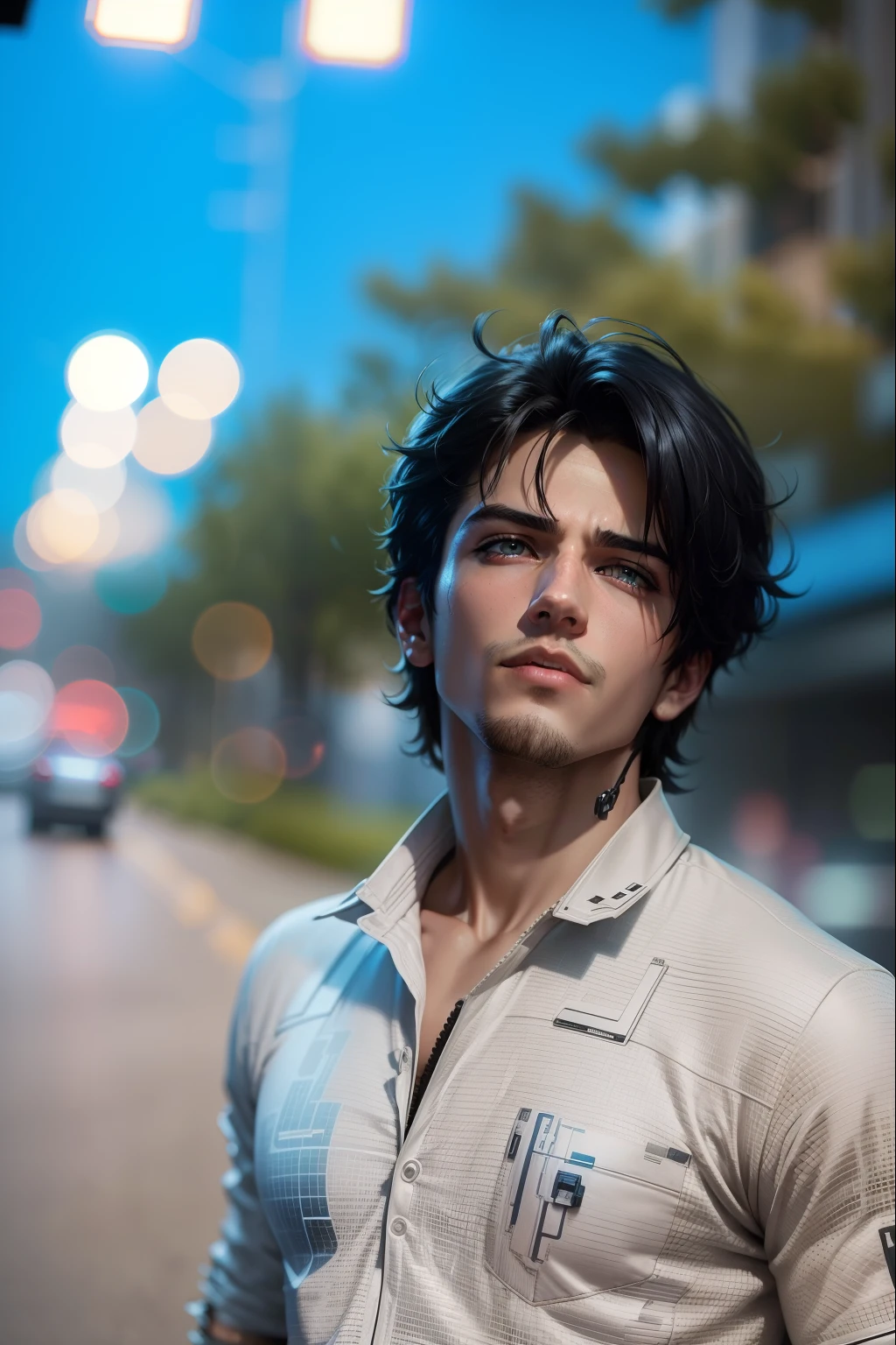 Background change cyberpunk, handsome look, cinematic looks, cinematic lights, realistic,same face, cute boy, anime