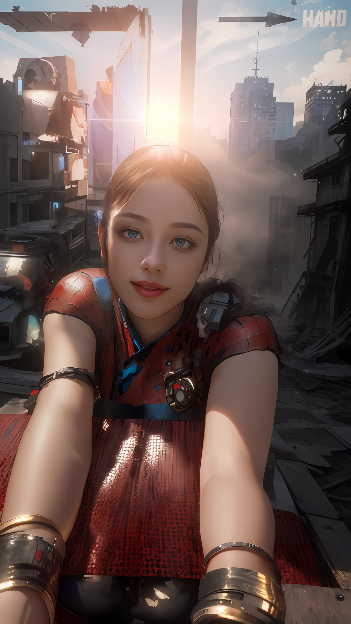 (1girl:1.3), solo, (((extremely detailed face))),(((extremely detailed eyes and face))),beautiful detailed eyes,body-parts__, official art, unified 8k wallpaper, super detailed, beautiful and aesthetic, beautiful, masterpiece, best quality, raw, masterpiece, super fine photo, best quality, super high resolution, photorealistic realism, sunlight, full body portrait, amazing beauty,, dynamic pose, delicate face, vibrant eyes, (from the front), she is wearing a Spider-man suit, red and black color scheme, spider, very detailed abandoned warehouse background, Detailed face, detailed complex busy background, messy, gorgeous, milky white, highly detailed skin, realistic skin details, visible pores, sharp focus, volumetric fog, 8k uhd, DSLR, high quality, film grain, fair skin, photo realism, lomography, huge metropolis in future dystopia, seen from below, translucent