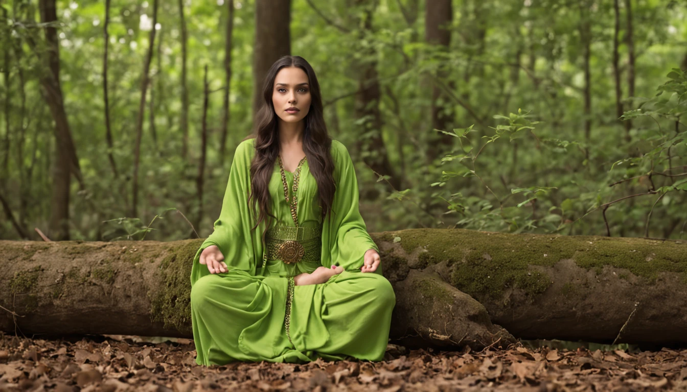 Crimaster part:1.2),melhor qualidade,Pisif,taoist,(meditation:1.1), sozinha,magical forest,Jesus Crist , a Meditar de pernas cruzadas， Bright green magic matrix, Realistic