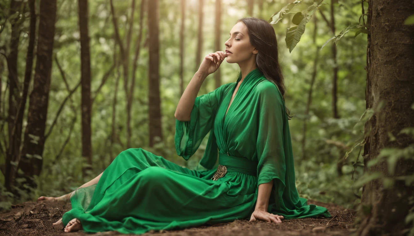 Crimaster part:1.2),melhor qualidade,Pisif,taoist,(meditation:1.1), sozinha,magical forest,Jesus Crist , a Meditar de pernas cruzadas, Bright green magic matrix, Realistic